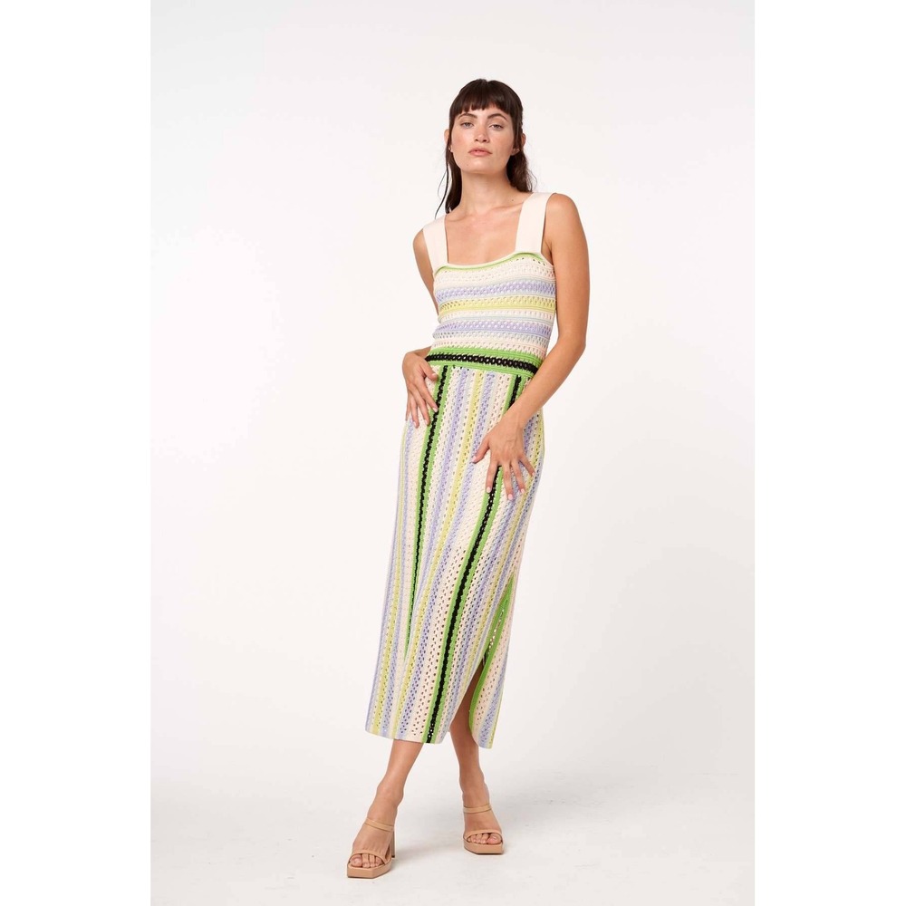 CIEBON $160 Sahara Striped Crochet Midi Dress Size XS‎